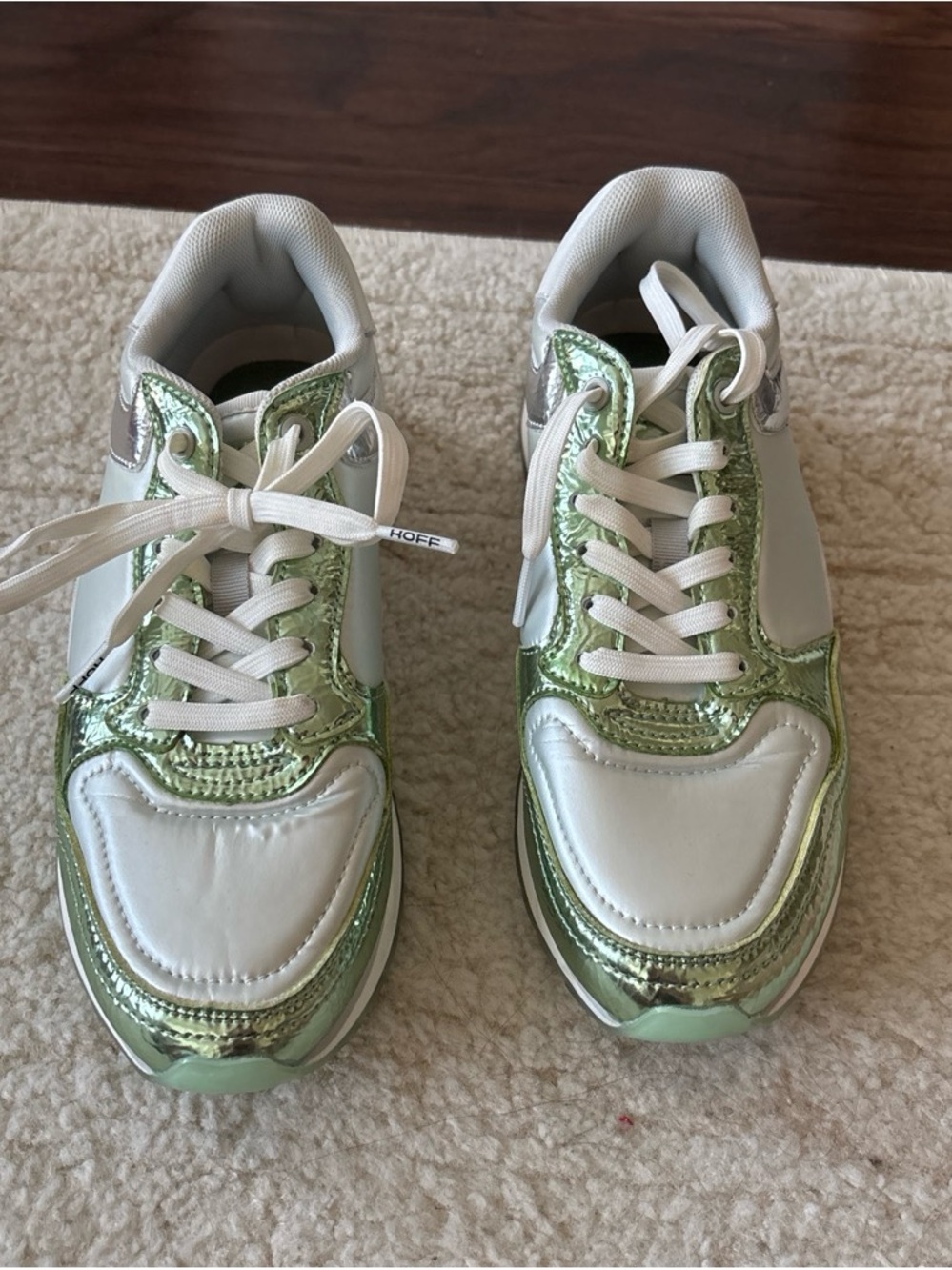 HOFF Metallic Green & White Sneakers